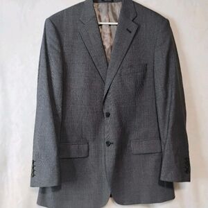 Turnbury Sport Coat Mens 42R Blue Check Wool Blend Blazer Jacket Two Button